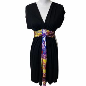 Single by Galina Sobolev Black Multicolor Women Dress Size Medium NEW WITH TAGS